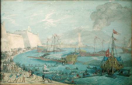 View of the Port of Naples from Johann Wilhellm Baur