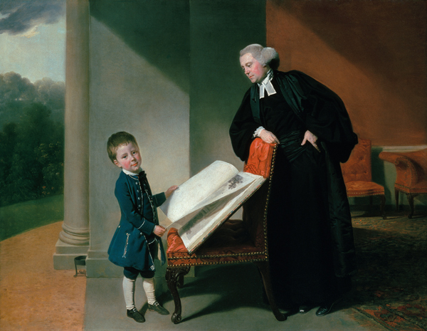 Bildnis des Reverend Randall Burroughs und seines Sohnes Ellis. from Johann Zoffany