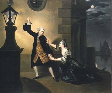 David Garrick (1717-79) as Jaffier and Susannah Maria Cibber (1714-76) as Belvidera in 'Venice Prese from Johann Zoffany