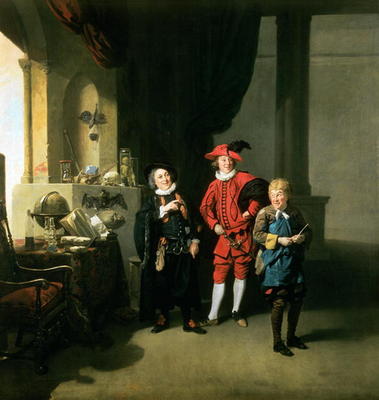 David Garrick with William Burton and John Palmer in 'The Alchemist' by Ben Jonson, 1770 from Johann Zoffany