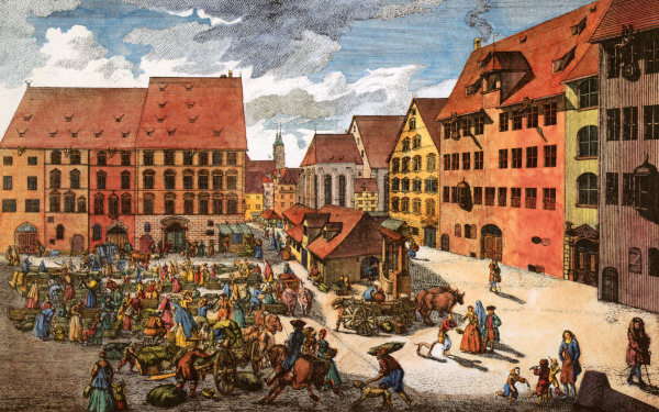 Nürnberg, Obstmarkt from Johann Adam Delsenbach