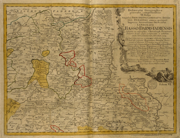 Hessen-Darmstadt, Landkarte 1754 from Johann Baptist Homann
