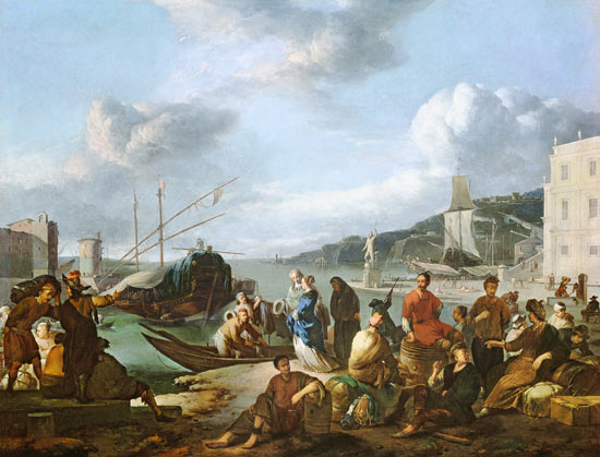 View of a Harbour from Johannes Lingelbach