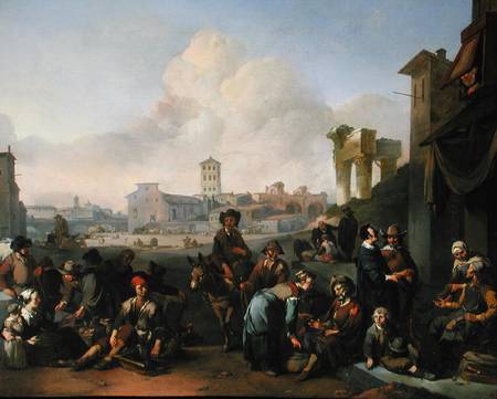 A View in Rome from Johannes Lingelbach