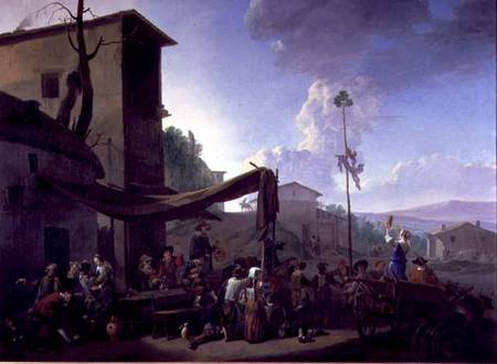 Village Scene with Peasants Merrymaking from Johannes Lingelbach