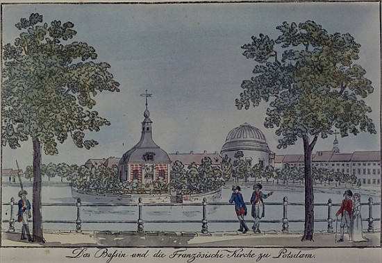 The Pool and French Church in Potsdam, c.1796 from Johann Friedrich Nagel