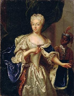 Portrait of Princess Charlotte of Brunswick-Luneburg, 1728 (see 347496 for pair)