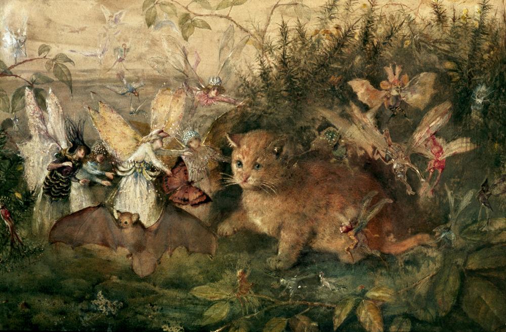 Cat amongst fairies from John Anster Fitzgerald