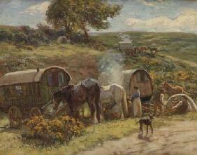 A Gypsy Encampment (board)