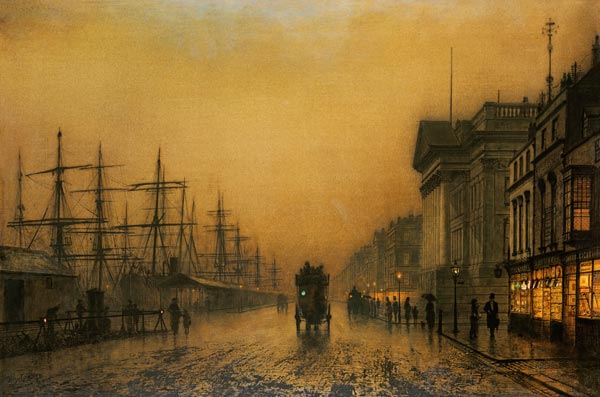 Liverpool Docks Customs House and Salthouse Docks, Liverpool from John Atkinson Grimshaw