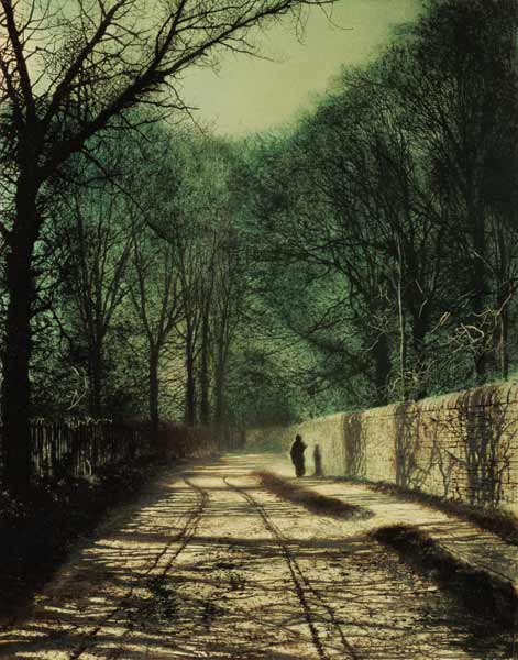 Tree Shadows in the Park Wall, Roundhay, Leeds, 1872 (oil on canvas) from John Atkinson Grimshaw