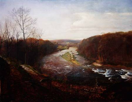 The Wharfe above Bolton Woods with Barden Tower in the Distance from John Atkinson Grimshaw