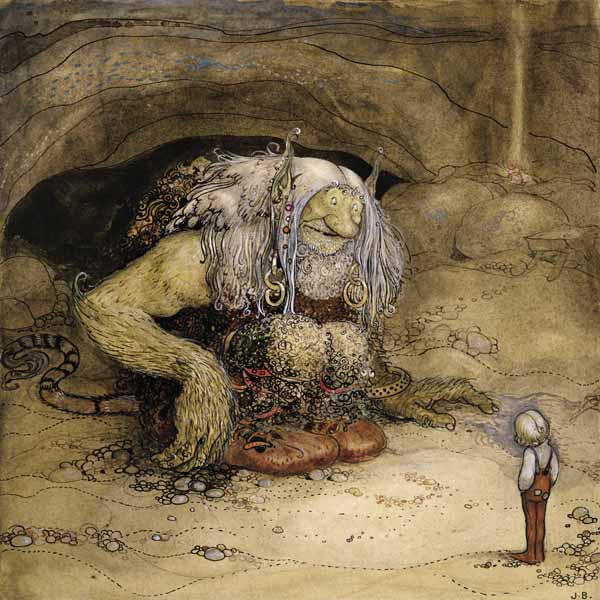 The Troll and the Boy (w/c on paper) from John Bauer