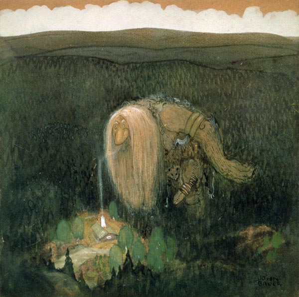 A Forest Troll, c.1913 (w/c on paper) from John Bauer