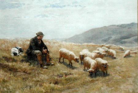 A Shepherd on the South Downs from John Charles Dollman
