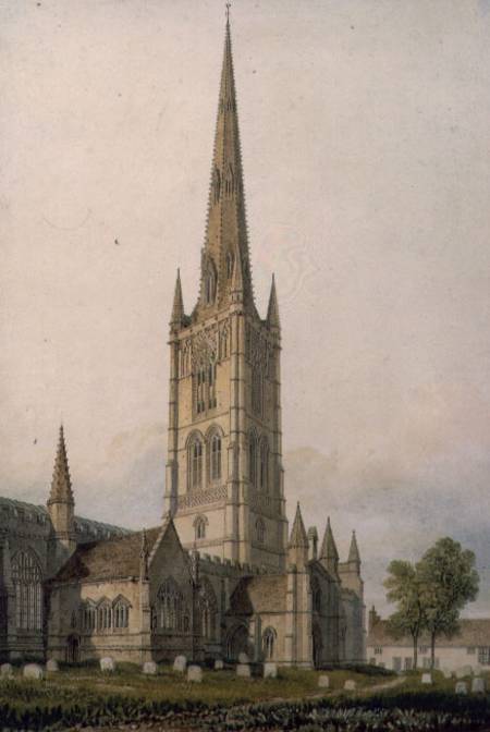 St. Walfram's Church, Grantham  on from John Chessell Buckler