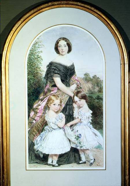 Portrait of a lady with her two daughters from John Collingham Moore