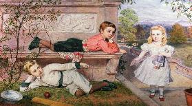 The Farrer Children, Gaspard, Henry and Cecilia in the Gardens of a Country House in Berkshire