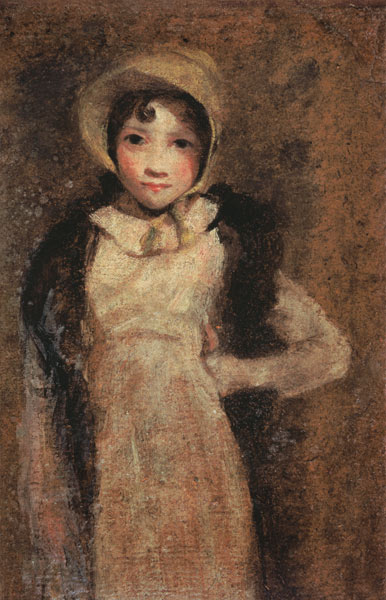 A Girl, thought to be the artist's daughter  paper laid on from John Constable