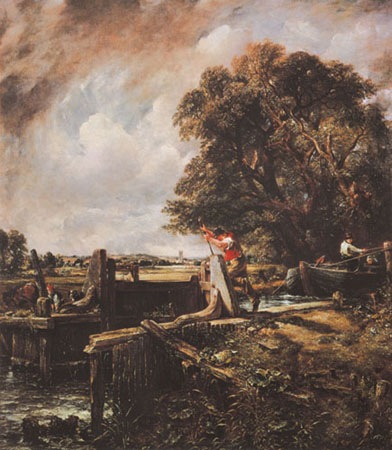 Ein Boot passiert eine Schleuse from John Constable