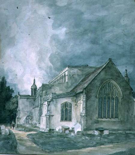 East Bergholt Church: Exterior from John Constable