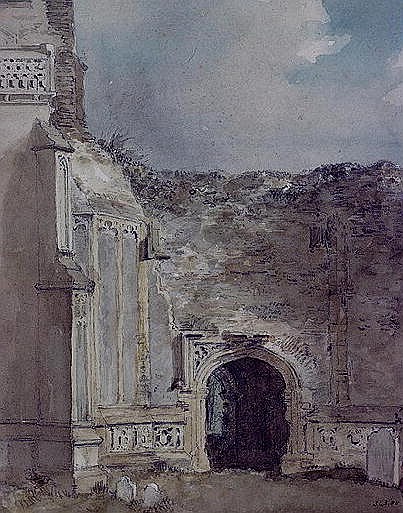 East Bergholt Church: North Archway of the Ruined Tower from John Constable
