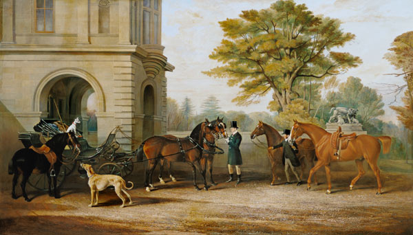 Lady Williams-Wynn's Pferde und eine Kutsche vor Schloss Wynnstay from John Frederick Herring d.Ä.