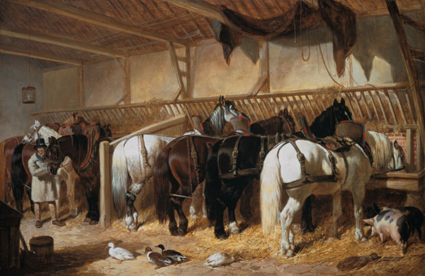 Gespannpferde im Stall from John Frederick Herring d.Ä.