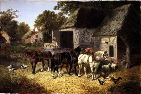 Three Horses at a Haystack from John Frederick Herring d.J.