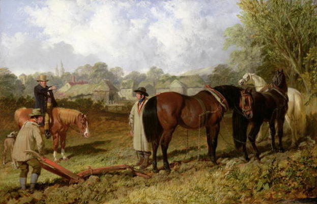 Morning: Preparing to Plough, 1848 (oil on canvas) from John Frederick Herring Snr