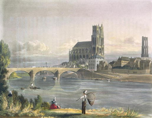 View of Mantes, from 'Views on the Seine', engraved by Thomas Sutherland (b.1785) engraved by R. Ack from John Gendall