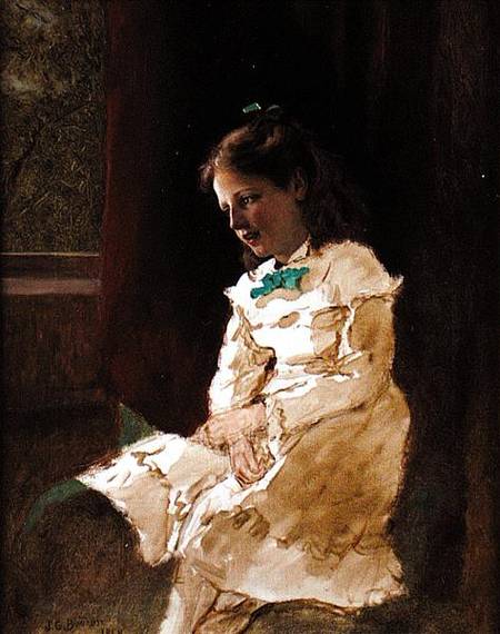 A Young Girl by the Window from John George Brown