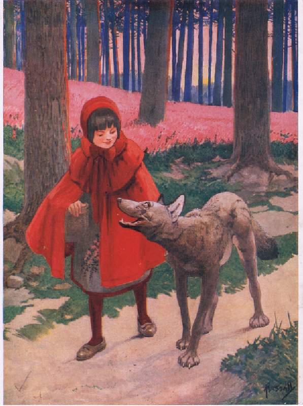 Little Red Riding Hood, c.1905 (colour litho) from John Hassall
