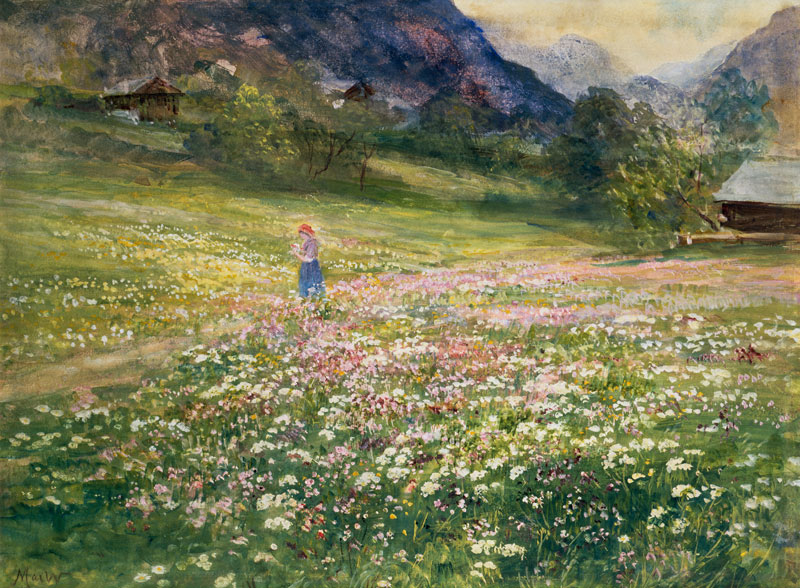 Girl in a Field of Poppies from John MacWhirter