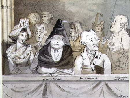 Caricature of the audience at the Commemoration of Handel in Westminster Abbey in 1784 from John Nixon
