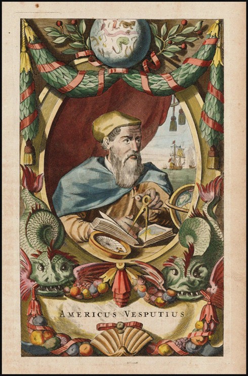 Portrait of Amerigo Vespucci from John Ogilby