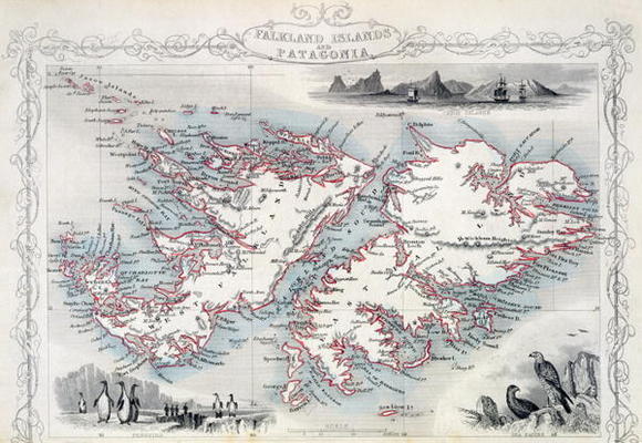 Falkland Islands and Patagonia, from a Series of World Maps published by John Tallis & Co., New York from John Rapkin