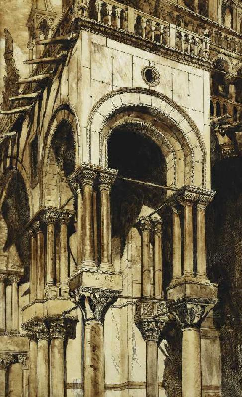 Der südwestliche Portikus des Markusdom, Venedig. from John Ruskin