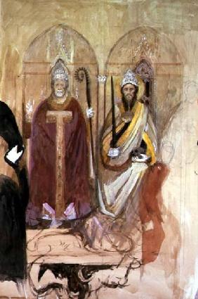 The Pope and the Emperor, fresco in the Spanish Chapel, Santa Maria Novella, Florence  on