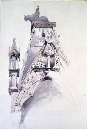 The Tomb of Mastino II (d.1351), Santa Maria Antica, Verona cil & w/c on