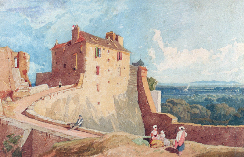 Figures on the Ramparts at Domfront from John Sell Cotman