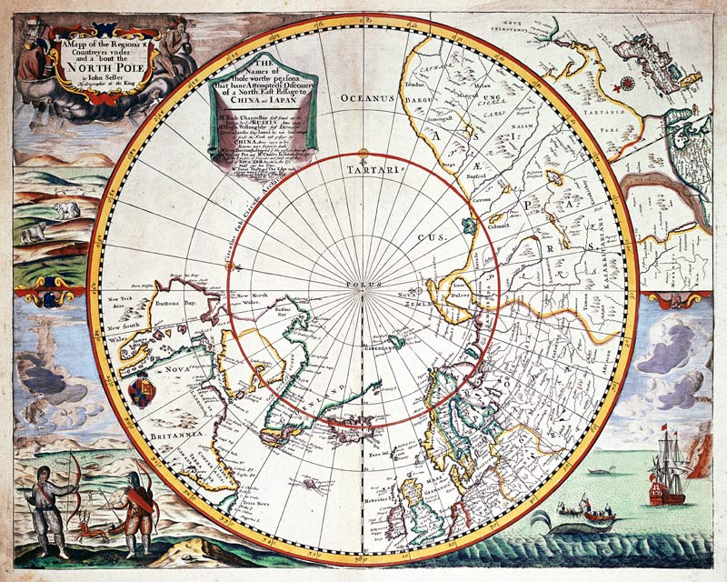 A Map of the North Pole from John Seller