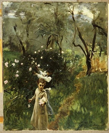 Gathering Flowers at Twilight from John Singer Sargent