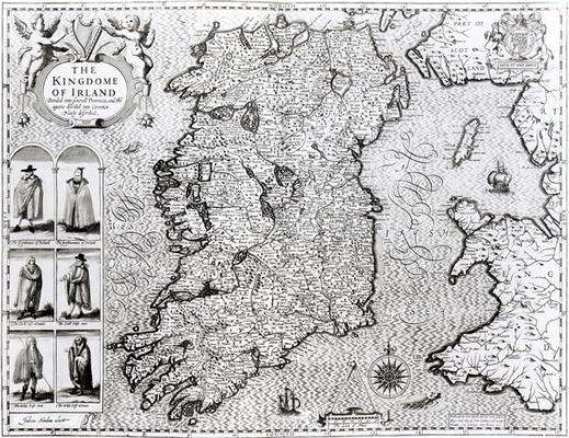 The Kingdom of Ireland, engraved by Jodocus Hondius (1563-1612), 'Theatre of the Empire of Great Bri from John Speed