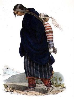 Chippeway Squaw and Child, pub. by F.O.W. Greenough, 1838 (colour litho)