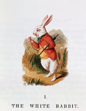 The White Rabbit, illustration from 'Alice in Wonderland' by Lewis Carroll (1832-98) adapted by Emil