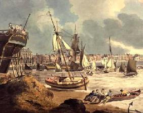 Harbour at Weymouth, Dorset, 1805 (pen, ink and water
