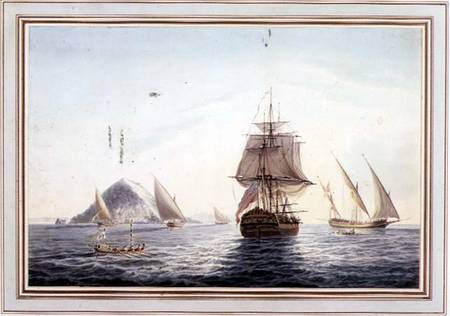 Gibraltar: H.M.S. 'Sirius' sailing off from John Thomas Serres