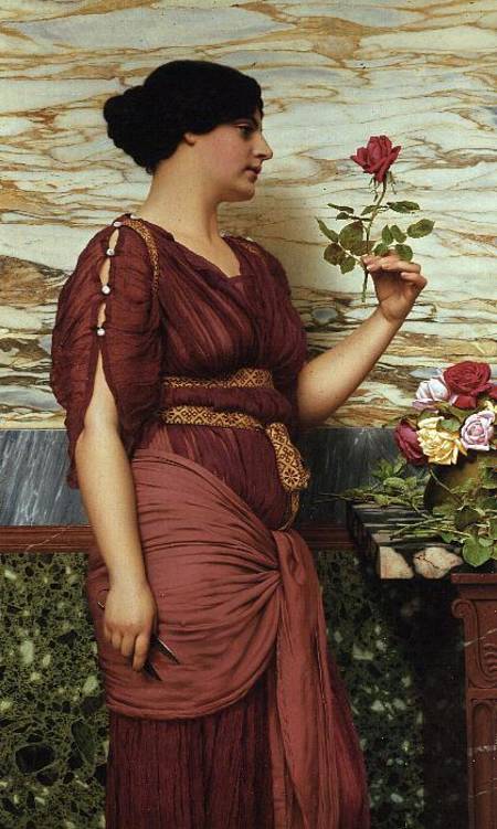 A red, red rose from John William Godward
