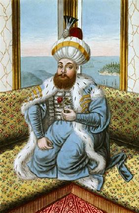 Mehmed II (1432-81) called 'Fatih', the Conqueror, from 'A Series of Portraits of the Emperors of Tu
